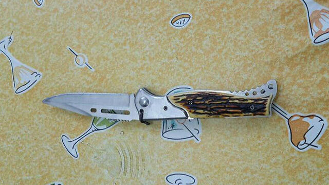 The knife found in the suspect's possession. (Photo: Israel Police Spokesperson)