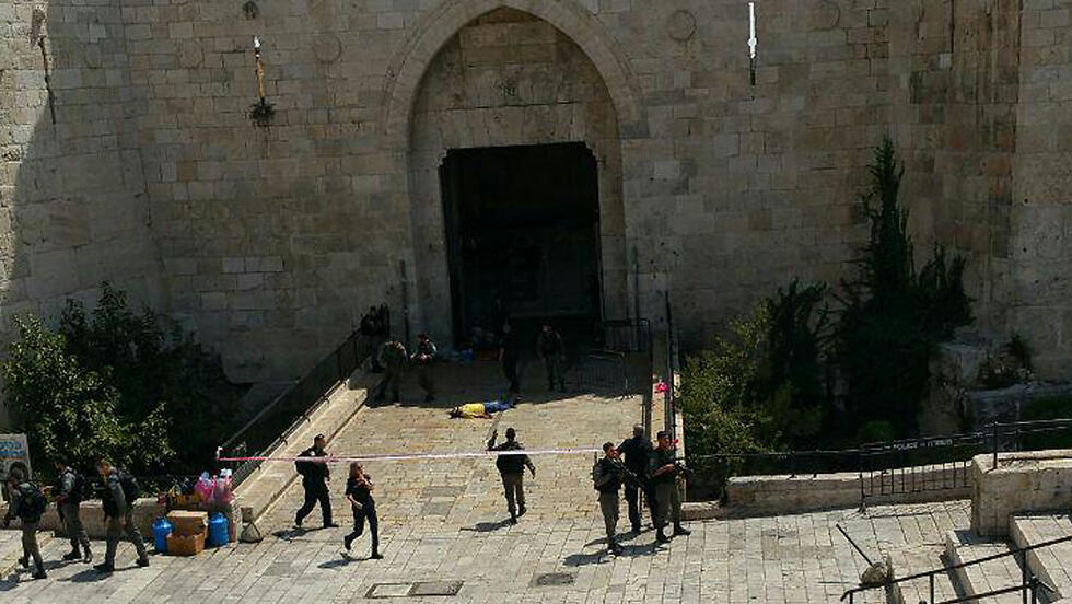 The Jordanian attacker after being neutralized.