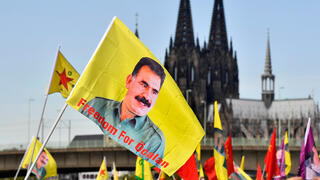 Rally in the German city of Cologne calling for the release of The jailed founder of the PKK Abdullah Ocalan 
