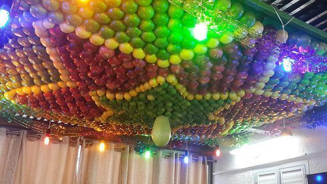 Inside of a Samaritan Sukkah (Photo: Asaf Kemer)