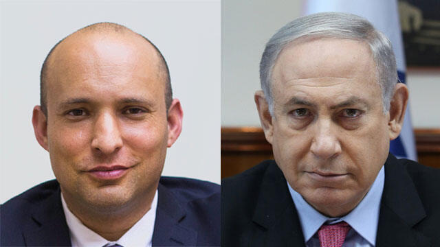 Bennett (L) and Netanyahu (Photo: Amit Shabi and Daniel Elior)