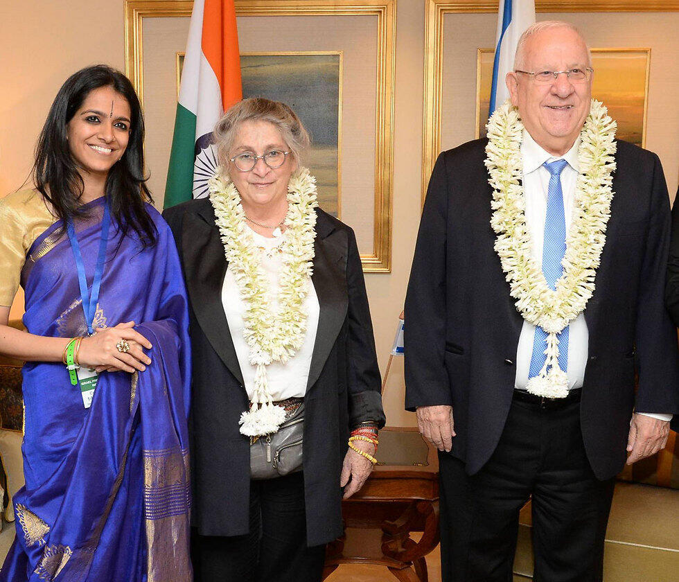 Rivlin with wife Nechama in India (Photo: Mark Neiman, GPO)