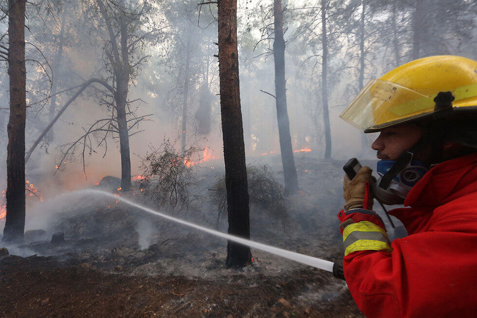 Firefighters in Neve Shalom (Photo: Gil Yohanan) (צילום: גיל יוחנן) Firefighters in Neve Shalom (Photo: Gil Yohanan)