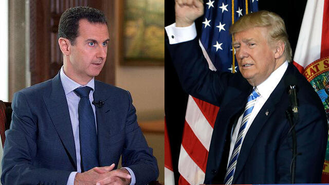 Trump and Assad (צילום: AP) Trump and Assad