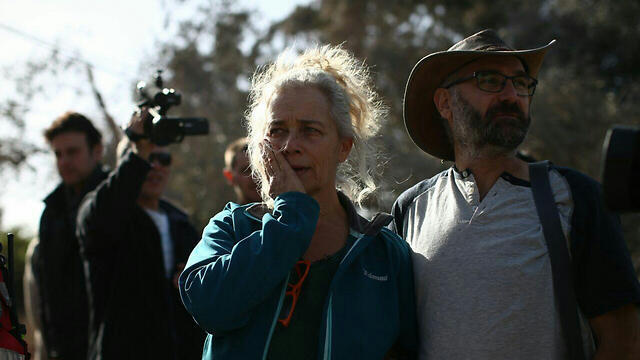 Rama Ben Zvi assesses the damage (Photo: Ohad Zwigenberg)