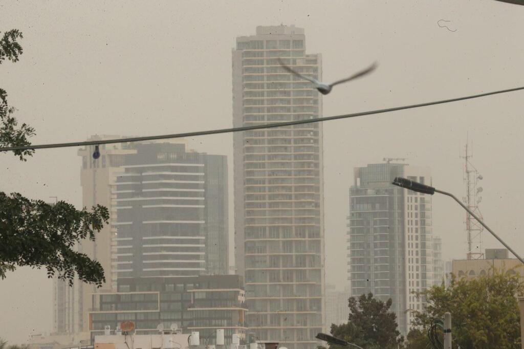 Пыльная дымка в Тель-Авиве (Фото: Моти Кимхи) Пыльная дымка в Тель-Авиве