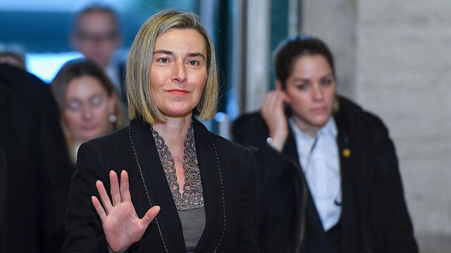 EU foreign policy chief Federica Mogherini says Netanyahu's presentation will be assessed (צילום: AFP) EU foreign policy chief Federica Mogherini says Netanyahu's presentation will be assessed