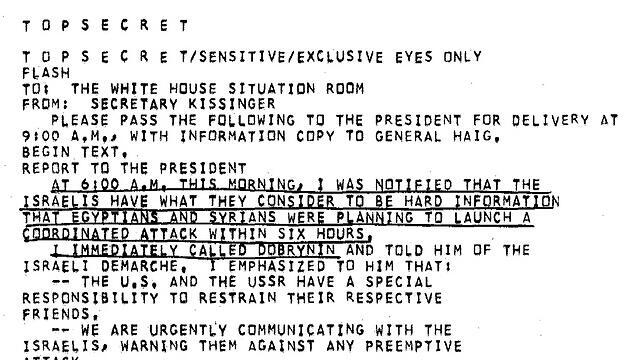 Kissinger's message to Nixon