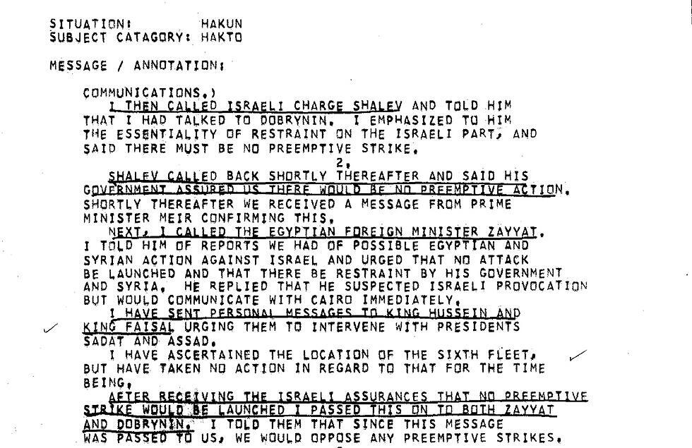 Kissinger's conversations on October 6