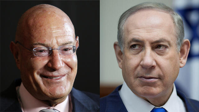 Milchan (L) and Netanyahu