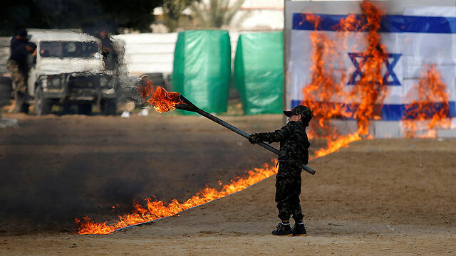 Hamas ceremony in Gaza (Photo: Reuters)