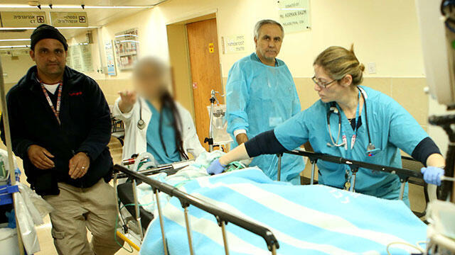The child being treated at Rambam hospital (Photo: Elad Gershgoren)