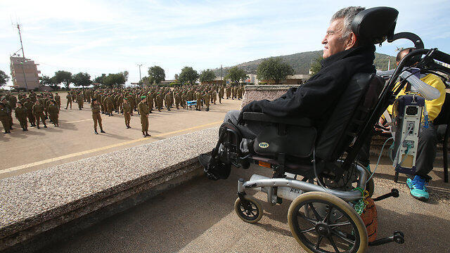 Levy addresses the soldiers in formation (Photo: Elad Gershgoren) (Photo: Elad Gershgoren) Levy addresses the soldiers in formation (Photo: Elad Gershgoren)