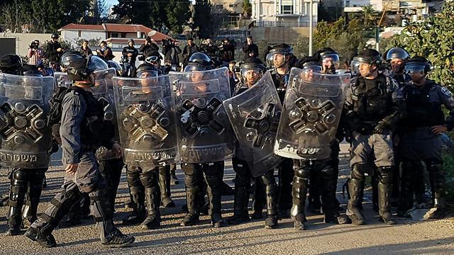 Israel Police guarding the protest