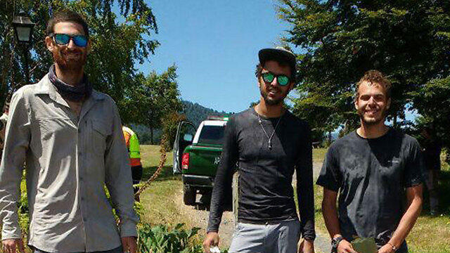 The three backpackers after being rescued (Courtesy of Ministry of Foreign Affairs)