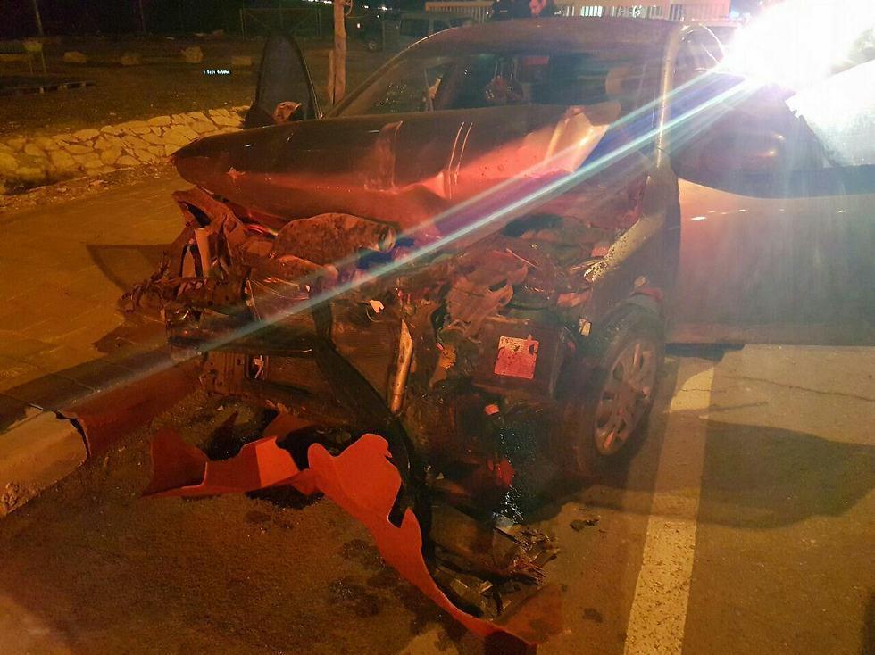 The terrorist's vehicle (Photo: United Hatzalah ) (צילום: איחוד הצלה יו"ש) The terrorist's vehicle (Photo: United Hatzalah )