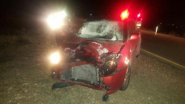 The terrorist's vehicle (Photo: United Hatzalah ) (צילום: איחוד הצלה יו"ש) The terrorist's vehicle (Photo: United Hatzalah )