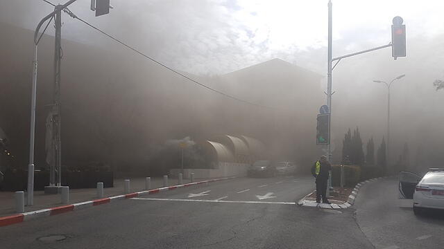 A smoke-filled Haifa (Photo: Udi Karni)