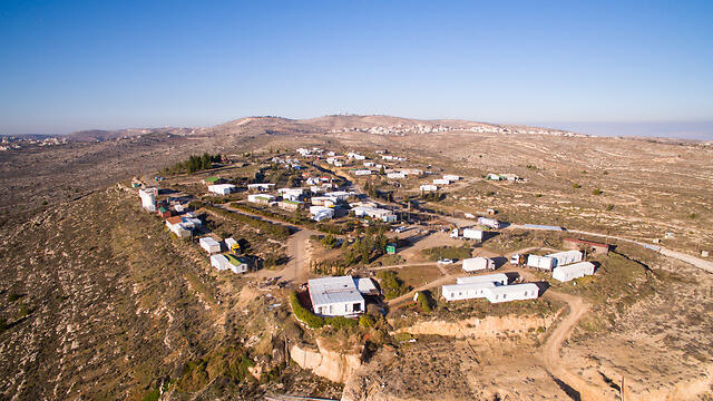 Amona following the evacuation (Photo: Topview) (צילום: Topview) Amona following the evacuation (Photo: Topview)