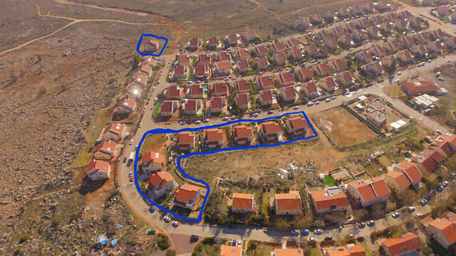 The nine houses set for eviction (Photo: Ofra Youth)