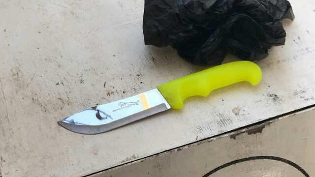 The terrorist's knife (Photo: Israel Police) (צילום: דוברות המשטרה) The terrorist's knife (Photo: Israel Police)
