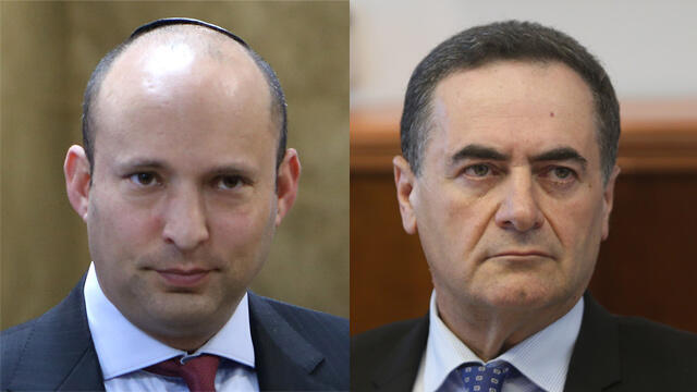Education Minister Bennett (L) and Transportation Minister Katz (צילום: אלכס קולומויסקי) Education Minister Bennett (L) and Transportation Minister Katz