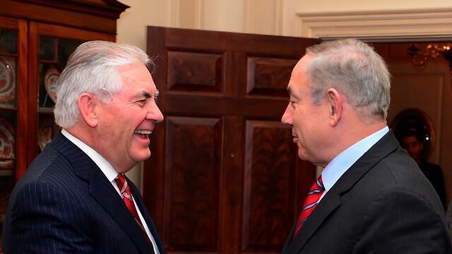 Secretary of State Rex Tillerson with Prime Minister Netanyahu (Photo: Avi Ohayon/GPO) (צילום: אבי אוחיון, לע"מ) Secretary of State Rex Tillerson with Prime Minister Netanyahu (Photo: Avi Ohayon/GPO)