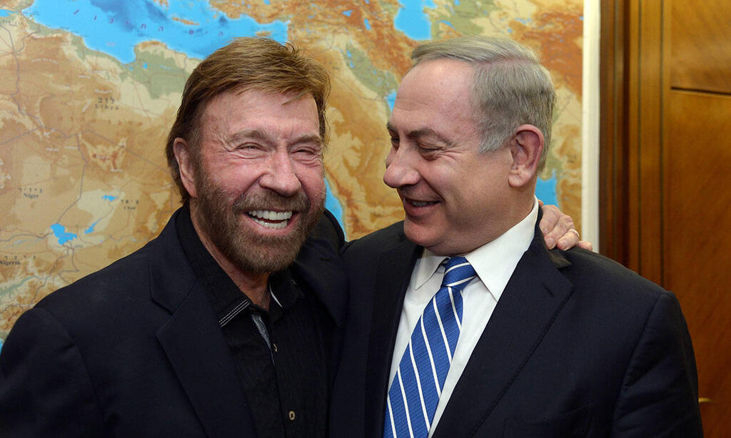 ראש הממשלה בנימין נתניהו נפגש עם צ'אק נוריס במשרדו בירושלים