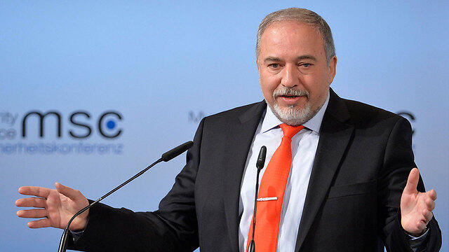 Lieberman speaking at the Munich Security Conference (Photo: EPA) (צילום: EPA) Lieberman speaking at the Munich Security Conference (Photo: EPA)