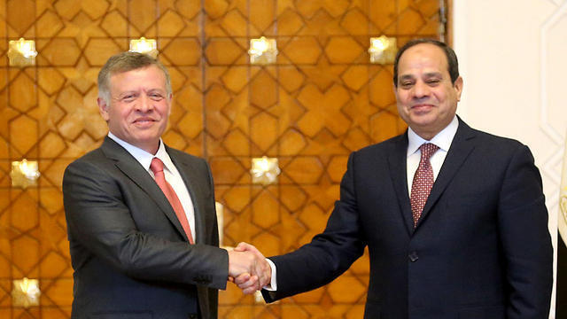 King Abdullah and President al-Sisi (Photo: AFP) (צילום: AFP) King Abdullah and President al-Sisi (Photo: AFP)