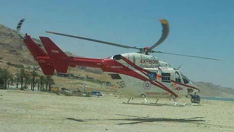 Вертолет МАДА на Мертвом море. Фото: МАДА