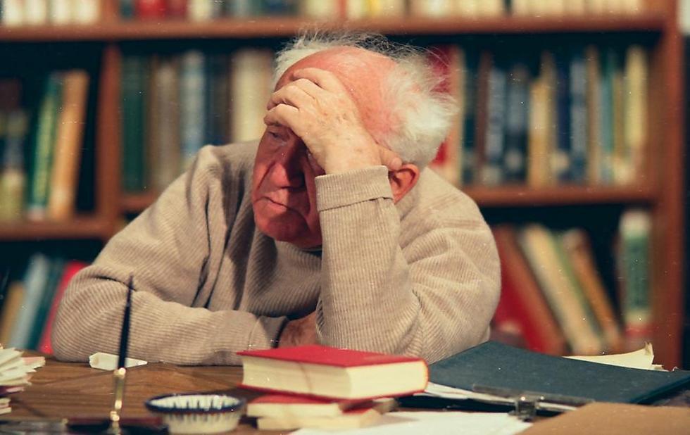 Бен-Гурион во время интервью в Сде-Бокер