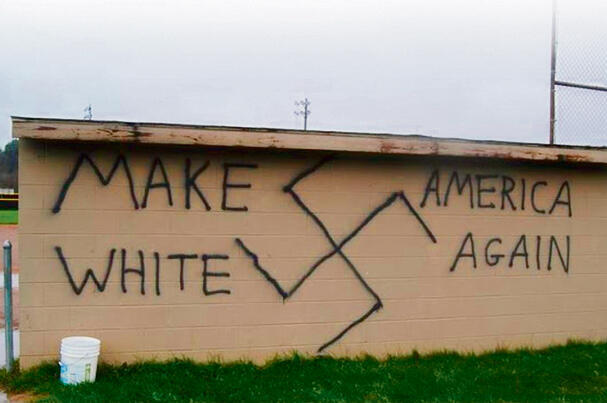 Racist graffiti (Photo: AFP)