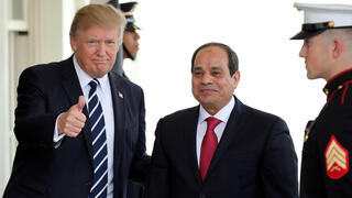 U.S. President Donald Trump with Egyptian President Abdel Fattah el-Sisi  visiting the White House during the first Trump term