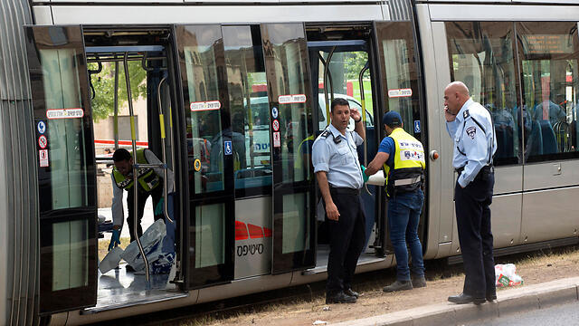 The tramcar after the attack (Photo: EPA)