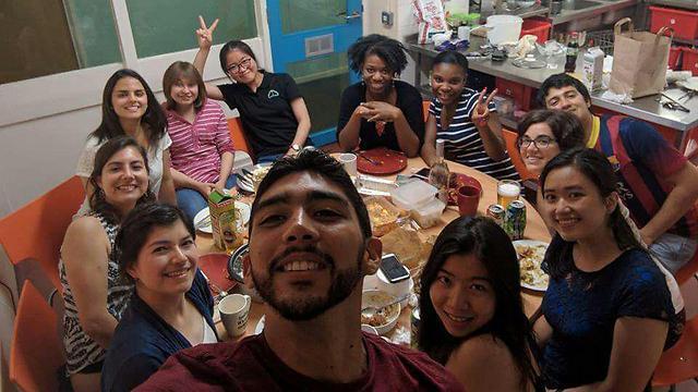 Hannah (in the pink t-shirt) with her friends.nullnull Hannah (in the pink t-shirt) with her friends.