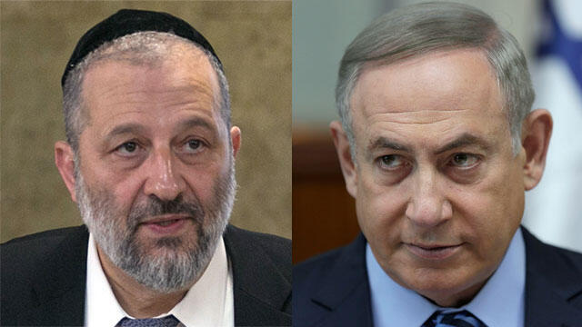 Deri (L) and Netanyahu