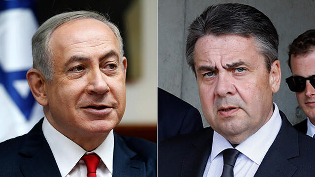 Prime Minister Netanyahu and German Foreign Minister Sigmar Gabriel (Photo: AFP and AP)