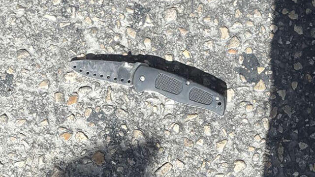 The knife allegedly wielded by the attacker (Photo: Israel Police)