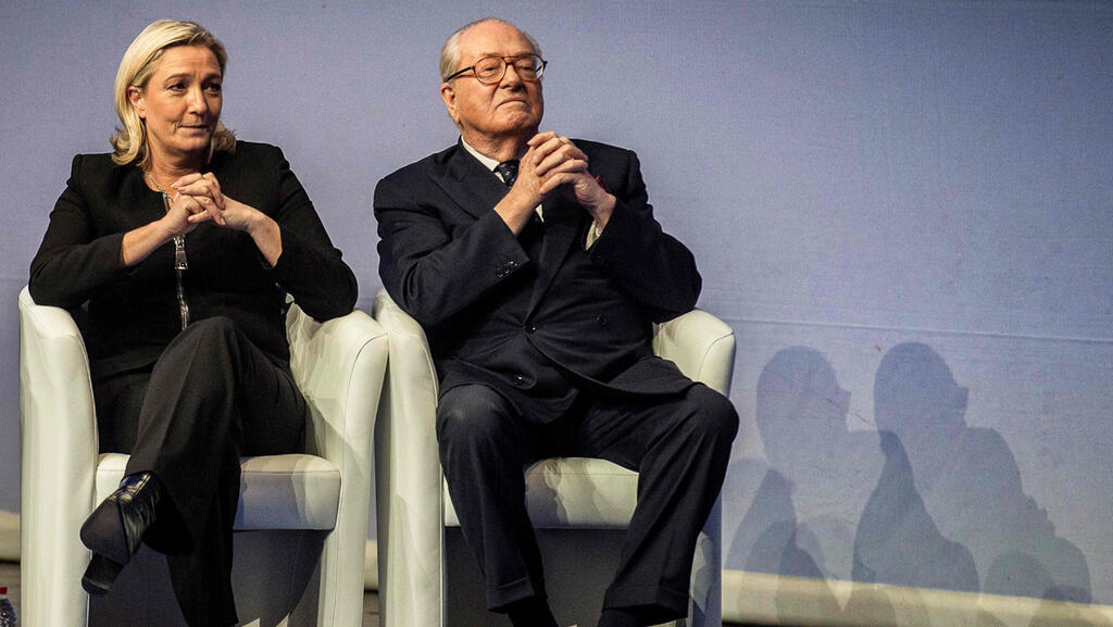 Marine Le Pen with her father 
