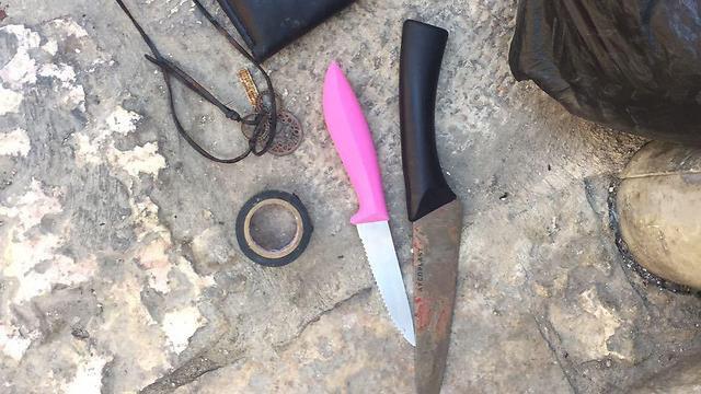The knives allegedly used (Photo: Israel Police)