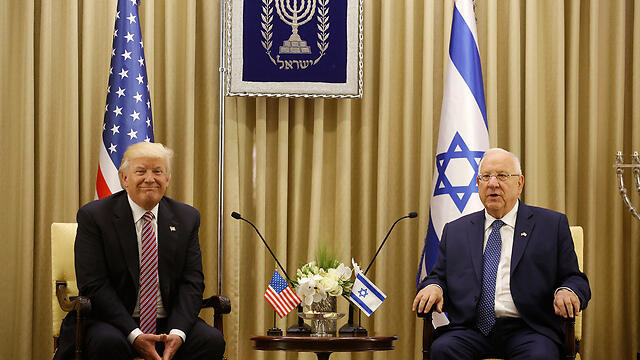 Trump and Rivlin at the Presidence's Residence (Photo: Olivier Fitoussi) (צילום: אוליביה פיטוסי) Trump and Rivlin at the Presidence's Residence (Photo: Olivier Fitoussi)