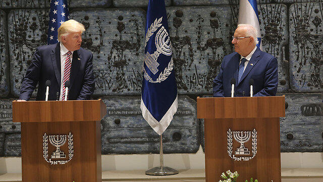 Trump and Rivlin at the Presidence's Residence (Photo: Alex Kolomoisky) (צילום: אלכס קולומויסקי) Trump and Rivlin at the Presidence's Residence (Photo: Alex Kolomoisky)