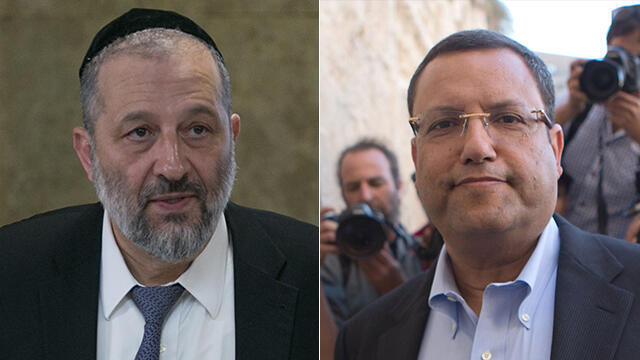 Deri and Moshe Lion (Photo: AFP and Ohad Zwigenberg) (צילום: AFP, אוהד צויגנברג) Deri and Moshe Lion (Photo: AFP and Ohad Zwigenberg)