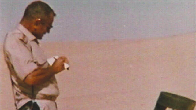 Brig. Gen. Yitzhak Yaakov during his army training during a missile experiment in the South