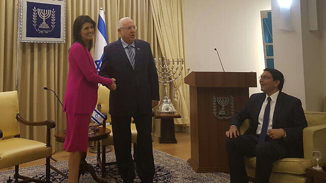 Haley meeting President Rivlin (Photo: Elisha Ben Kimon)
