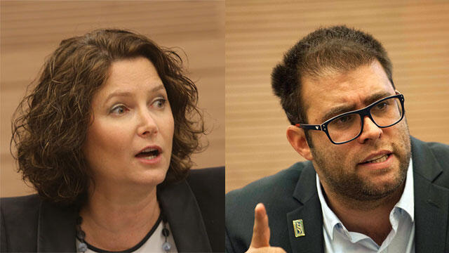 MKs Michal Rozin (L) and Oren Hazan (Photo: Yoav Dudkevitch, Alex Kolomoisky) (צילום: יואב דודקביץ, אלכס קולומויסקי) MKs Michal Rozin (L) and Oren Hazan (Photo: Yoav Dudkevitch, Alex Kolomoisky)