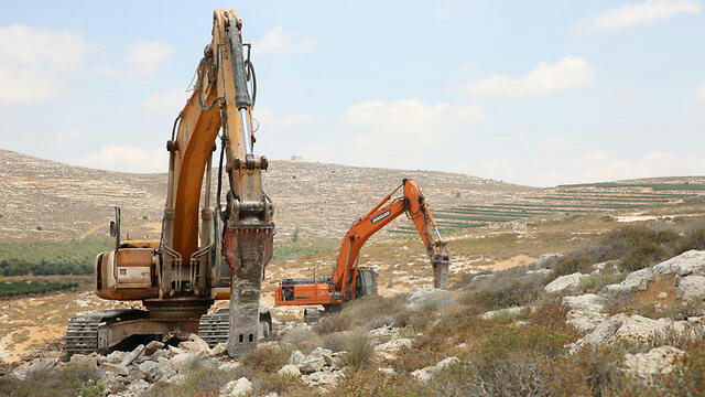 The Amichai construction site a month ago, when works began (Photo: TPS)