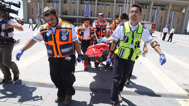 Earthquake drill at the Knesset (Photo: Yitzhak Harari, Knesset)