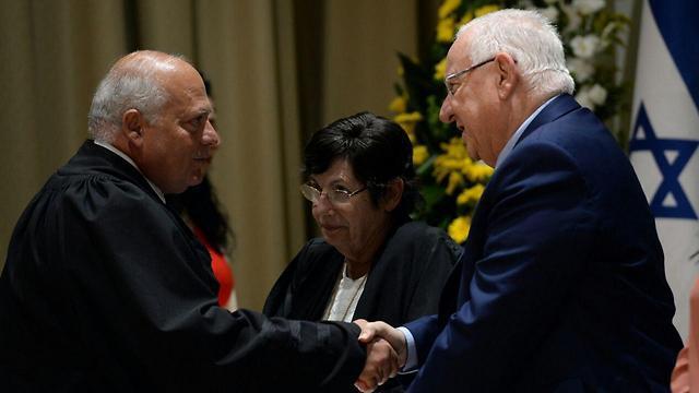 Justice George Karra (L) was appointed to the 'Arab seat' instead of Kabub during the last round of appointments (צילום: חיים צח/לע''מ) Justice George Karra (L) was appointed to the 'Arab seat' instead of Kabub during the last round of appointments